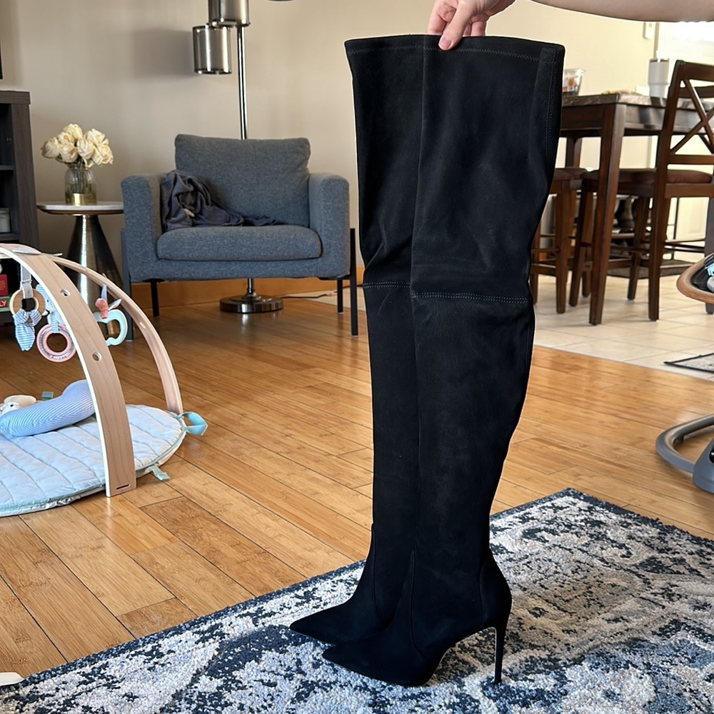 Never been worn Stuart Weitzman Black Ultrastuart 100 Stretch Boot